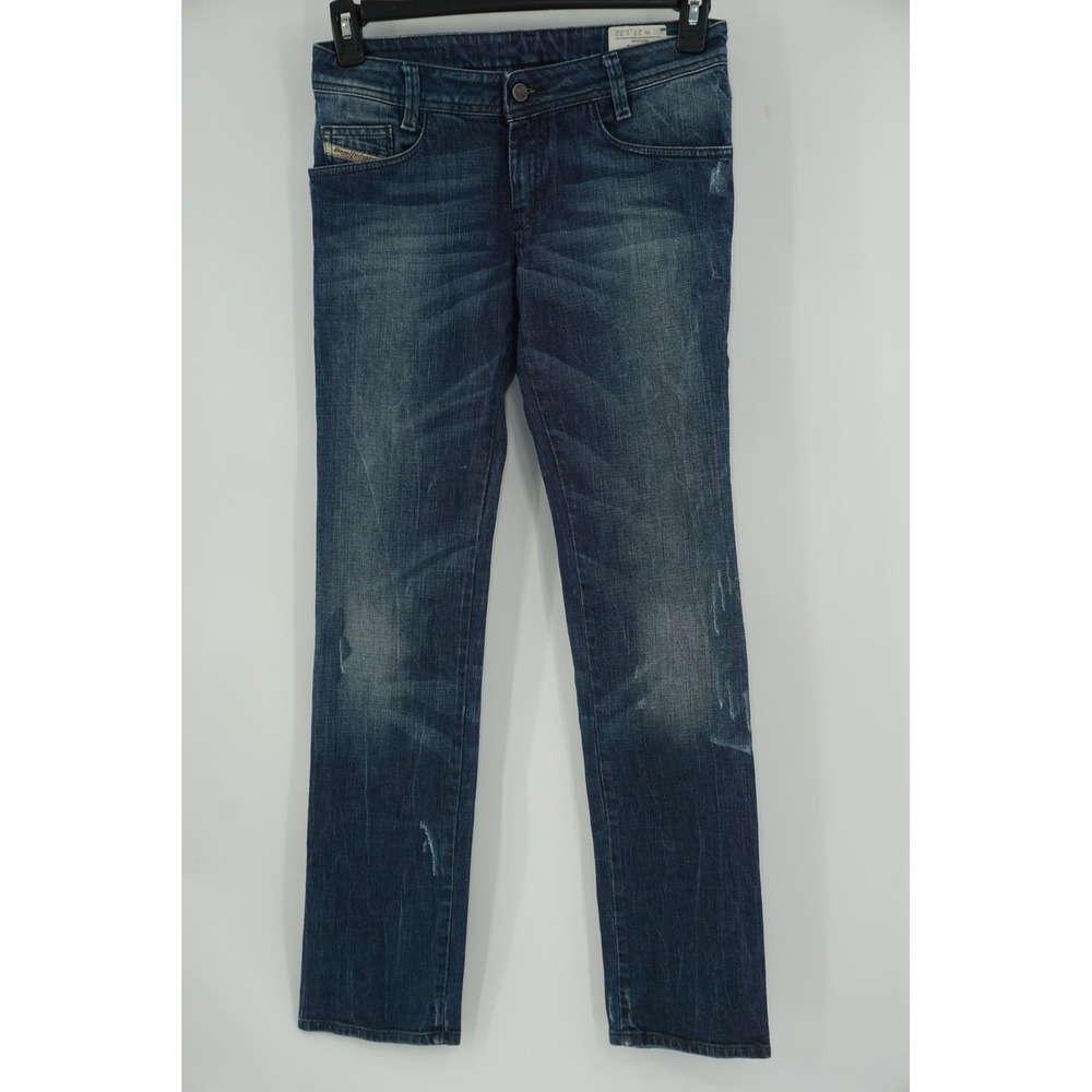 Diesel Newz Jeans Blue Medium Wash Slim Straight Stretch Denim‎ Italy Women's 27